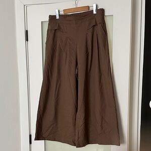 Wide-Leg Brown Pants